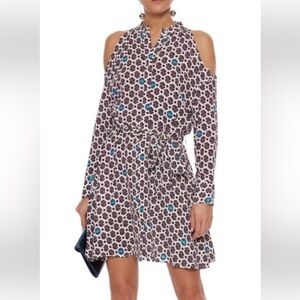 Maje Ralinka Cold Shoulder Print Dress